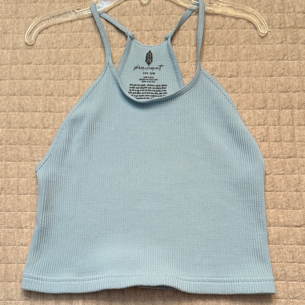 Free People Sky Blue Ribbed Tank